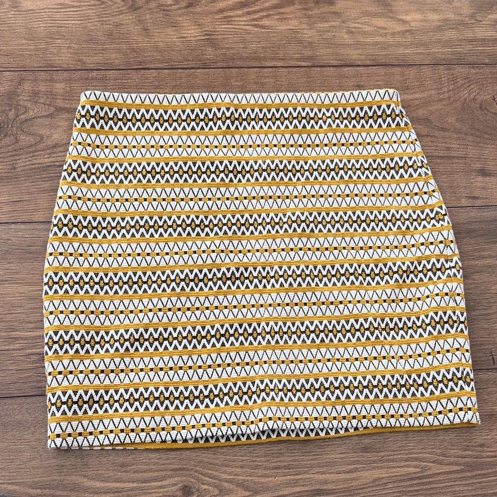 Express Yellow and Black Mini Skirt